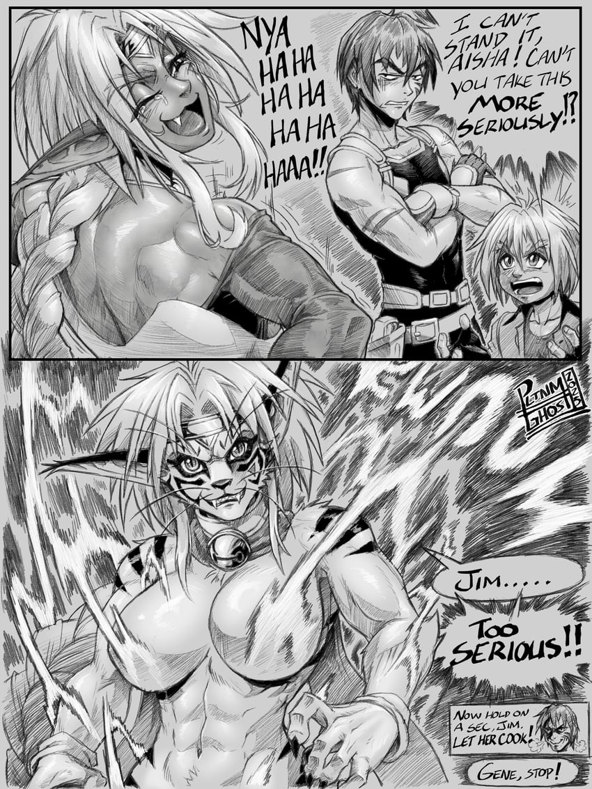 aisha clanclan, gene starwind, and james hawking (outlaw star) drawn by pltnm_ghost