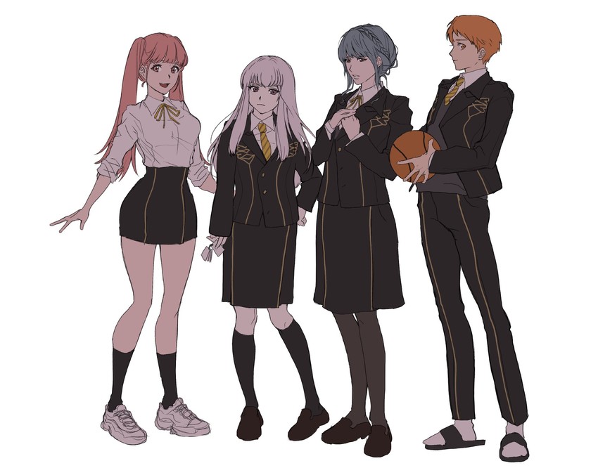 hilda valentine goneril, lysithea von ordelia, marianne von edmund, and leonie pinelli (fire emblem and 1 more) drawn by js_0224
