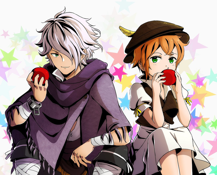 therion and tressa colzione (octopath traveler and 1 more) drawn by niyasu