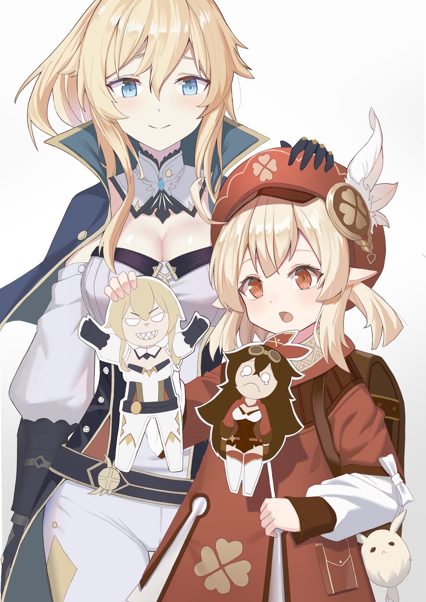 klee, jean, amber, and dodoco (genshin impact) drawn by noob