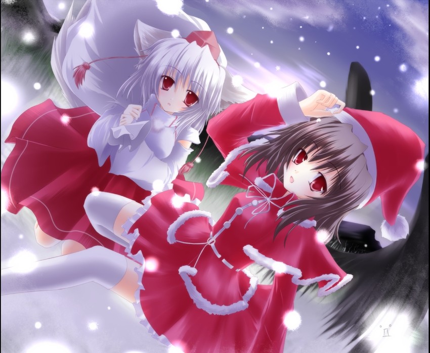 shameimaru aya and inubashiri momiji (touhou) drawn by shirotsuki_kouta