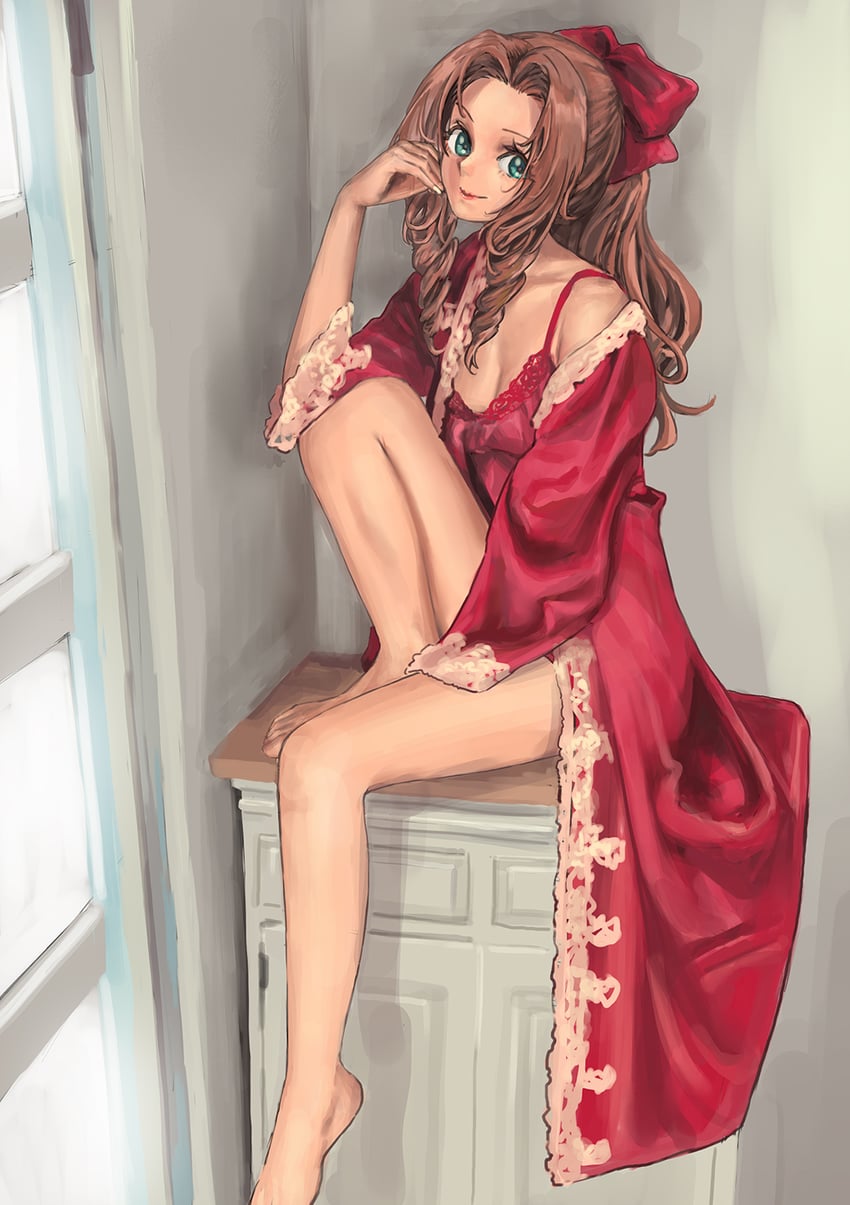 aerith gainsborough (final fantasy and 2 more) drawn by hendric_(gsyv3424)