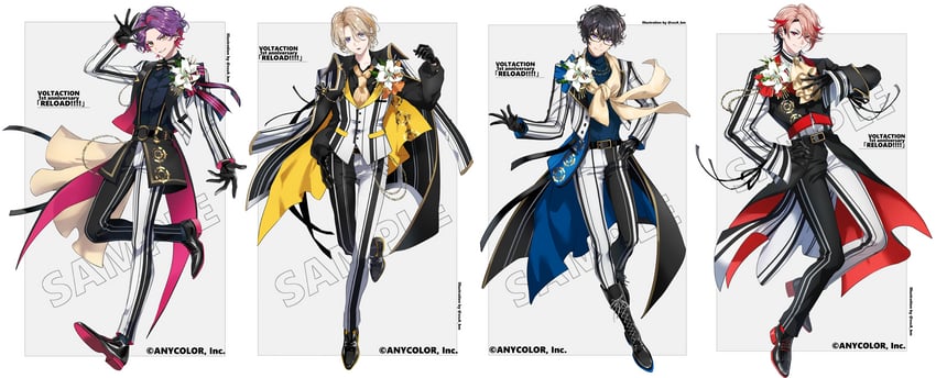 watarai hibari, fura kanato, shikinagi akira, and seraph dazzlegarden (nijisanji) drawn by koujisako