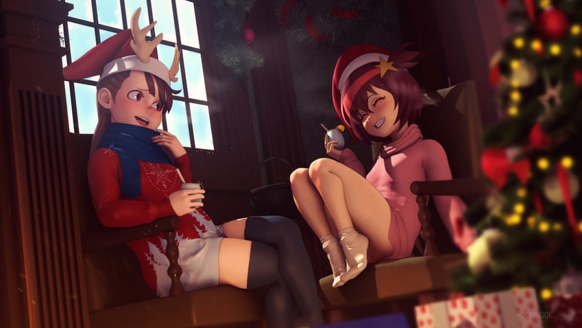 kagari atsuko and luluco (little witch academia and 2 more) drawn by john_doe_(jdart)
