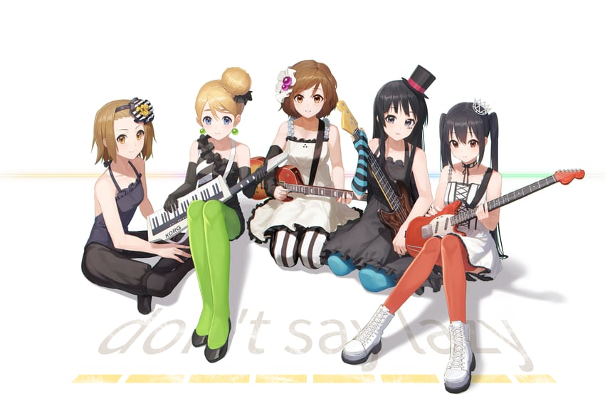akiyama mio, nakano azusa, hirasawa yui, tainaka ritsu, and kotobuki tsumugi (k-on! and 1 more) drawn by yidie