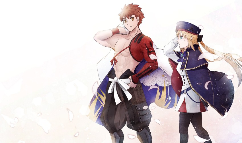 artoria pendragon, emiya shirou, artoria caster, and senji muramasa (fate and 1 more) drawn by yamano_udumi