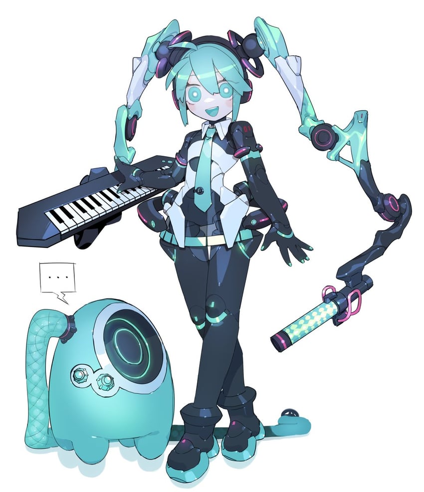 hatsune miku and proto miku (vocaloid) drawn by cheri_zao
