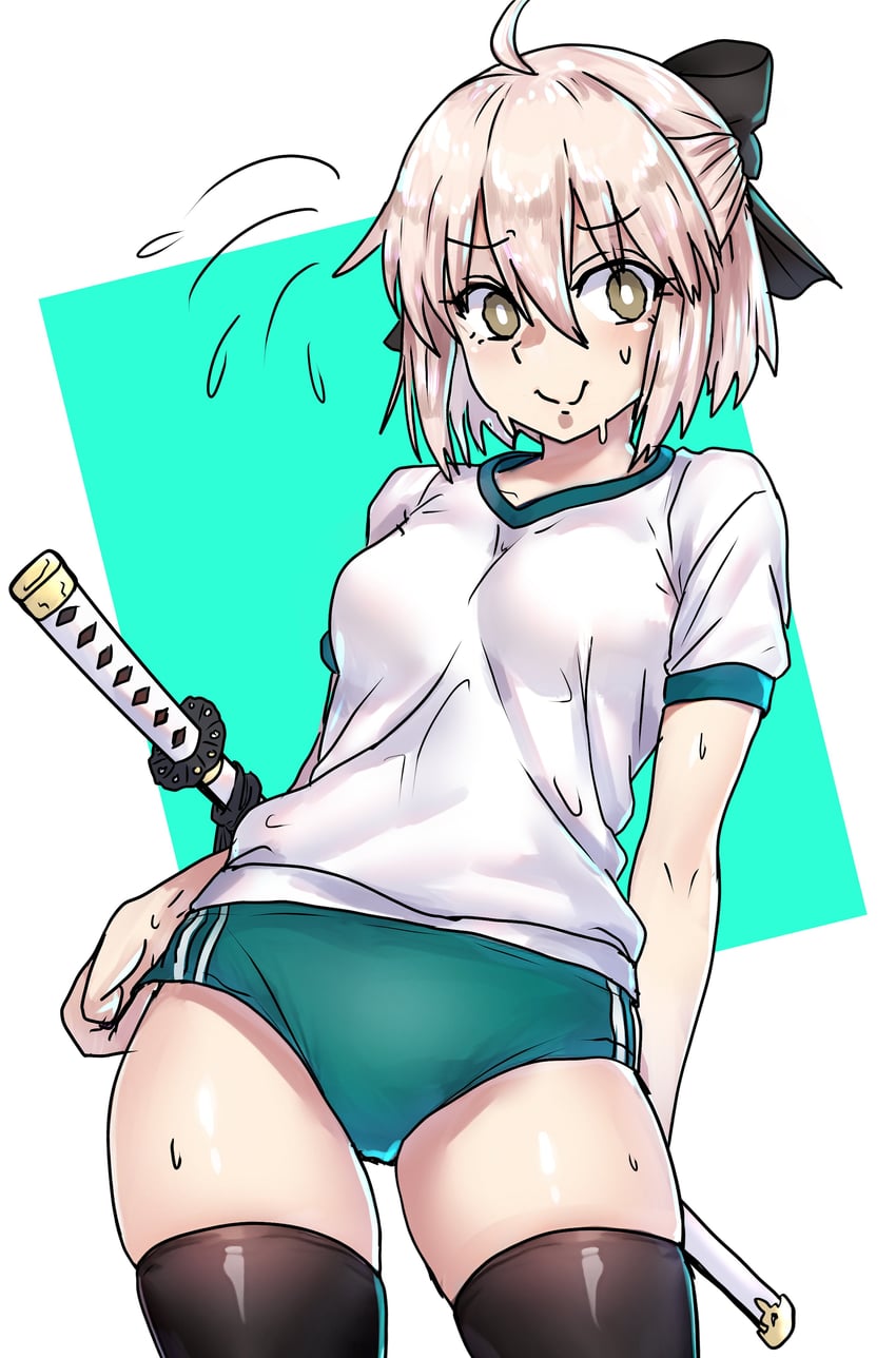 okita souji (fate and 2 more) drawn by ebora