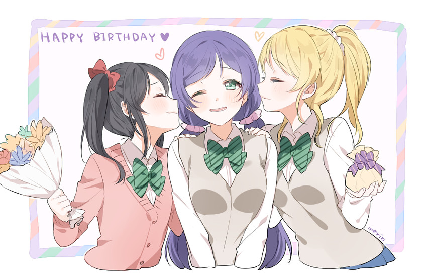tojo nozomi, yazawa nico, and ayase eli (love live! and 1 more) drawn by marin_(myuy_3)