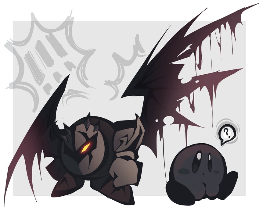 dark meta knight and shadow kirby (kirby and 1 more) drawn by giganide