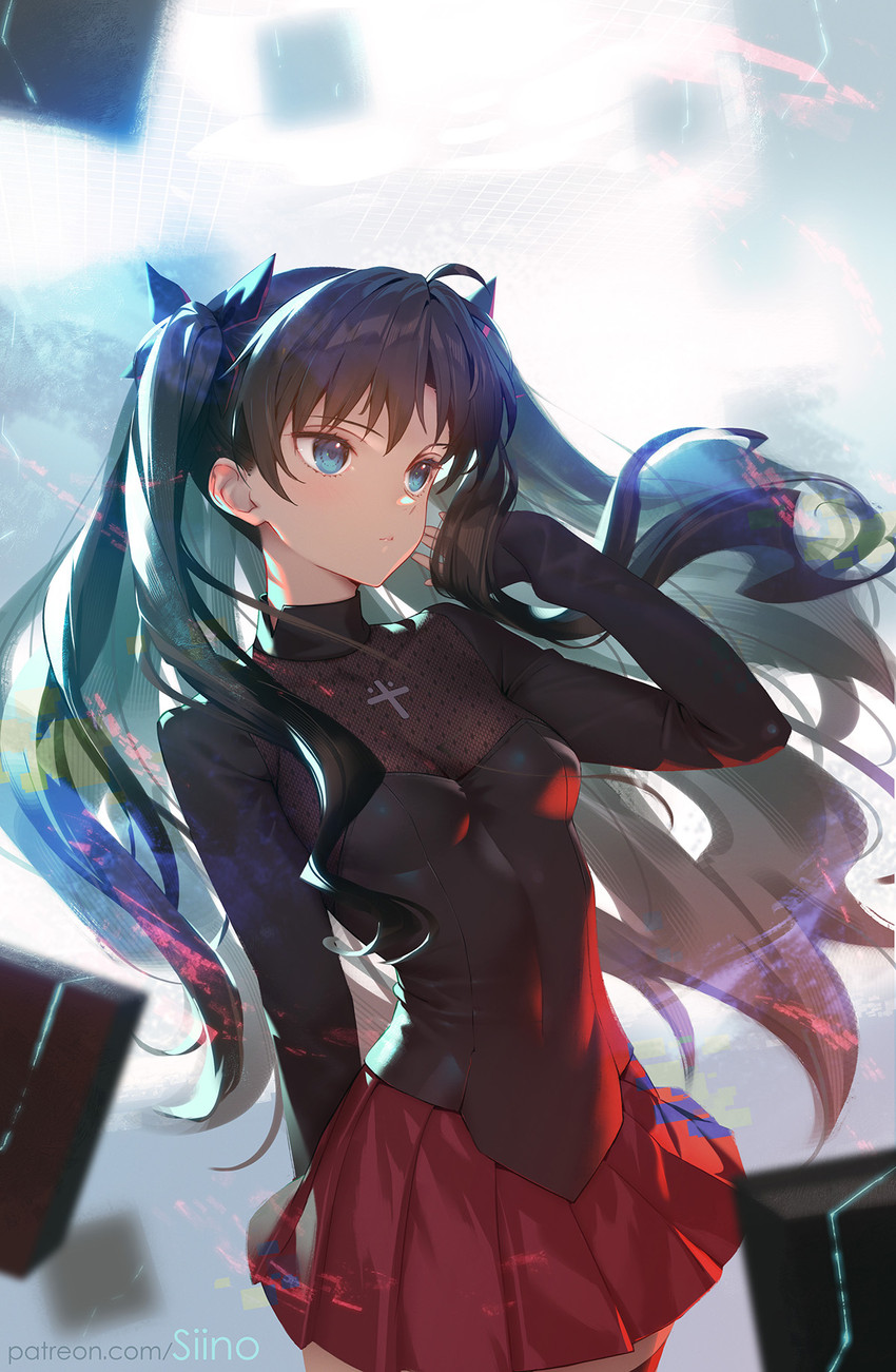 tohsaka rin (fate and 2 more) drawn by siino