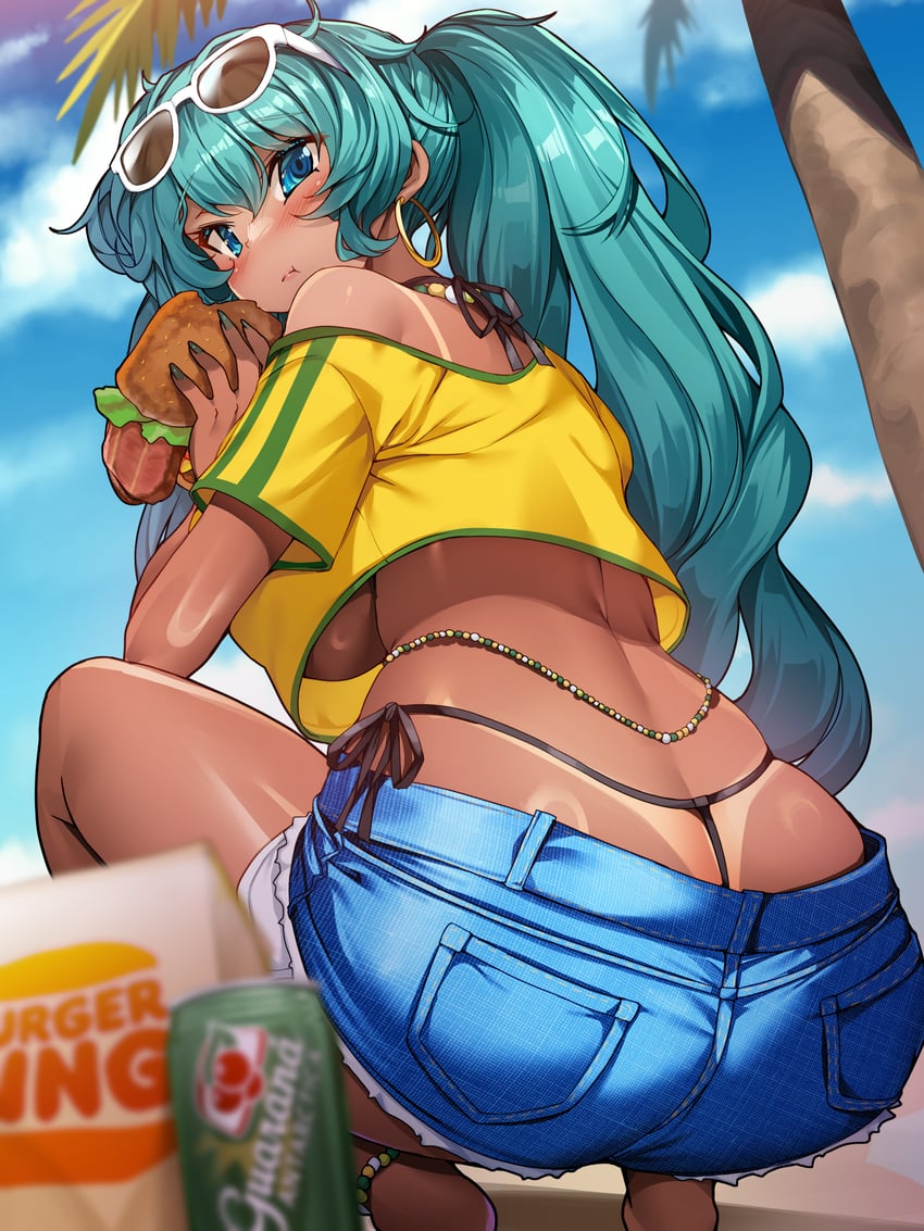hatsune miku and brazilian miku (vocaloid and 1 more) drawn by torisan