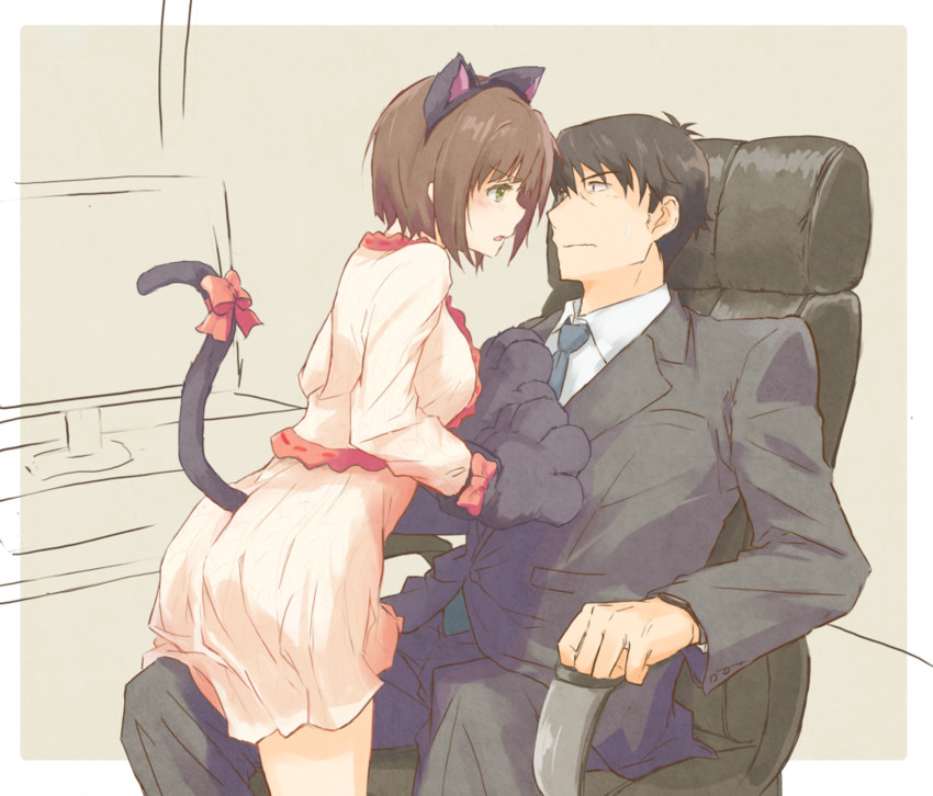 producer and maekawa miku (idolmaster and 1 more) drawn by marimo_(momiage)
