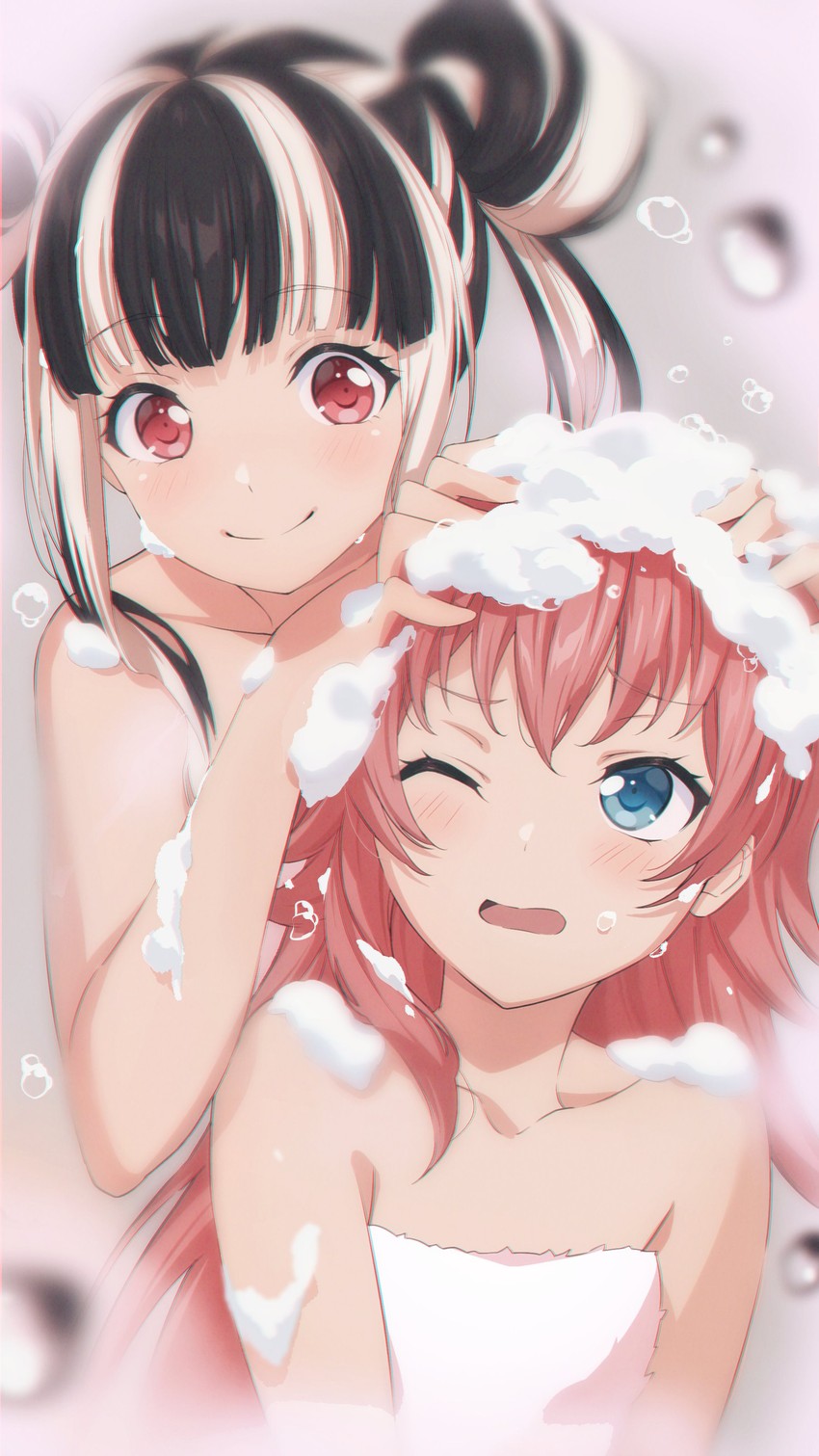 tamade chiyu and nyubara reona (bang dream!) drawn by nobusawa_osamu