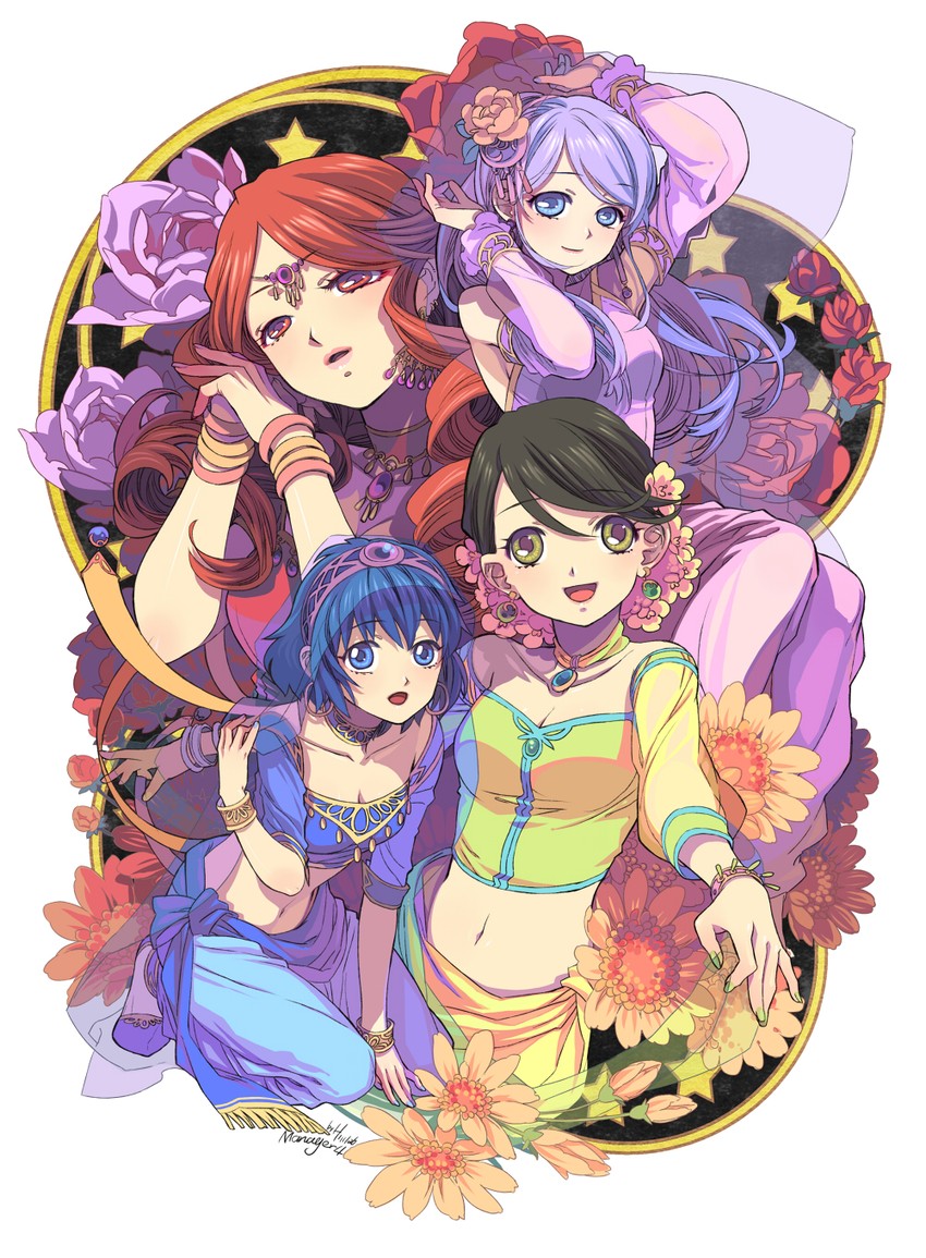 otonashi haruna, raimon natsumi, kudou fuyuka, and kino aki (inazuma eleven) drawn by lizzydom