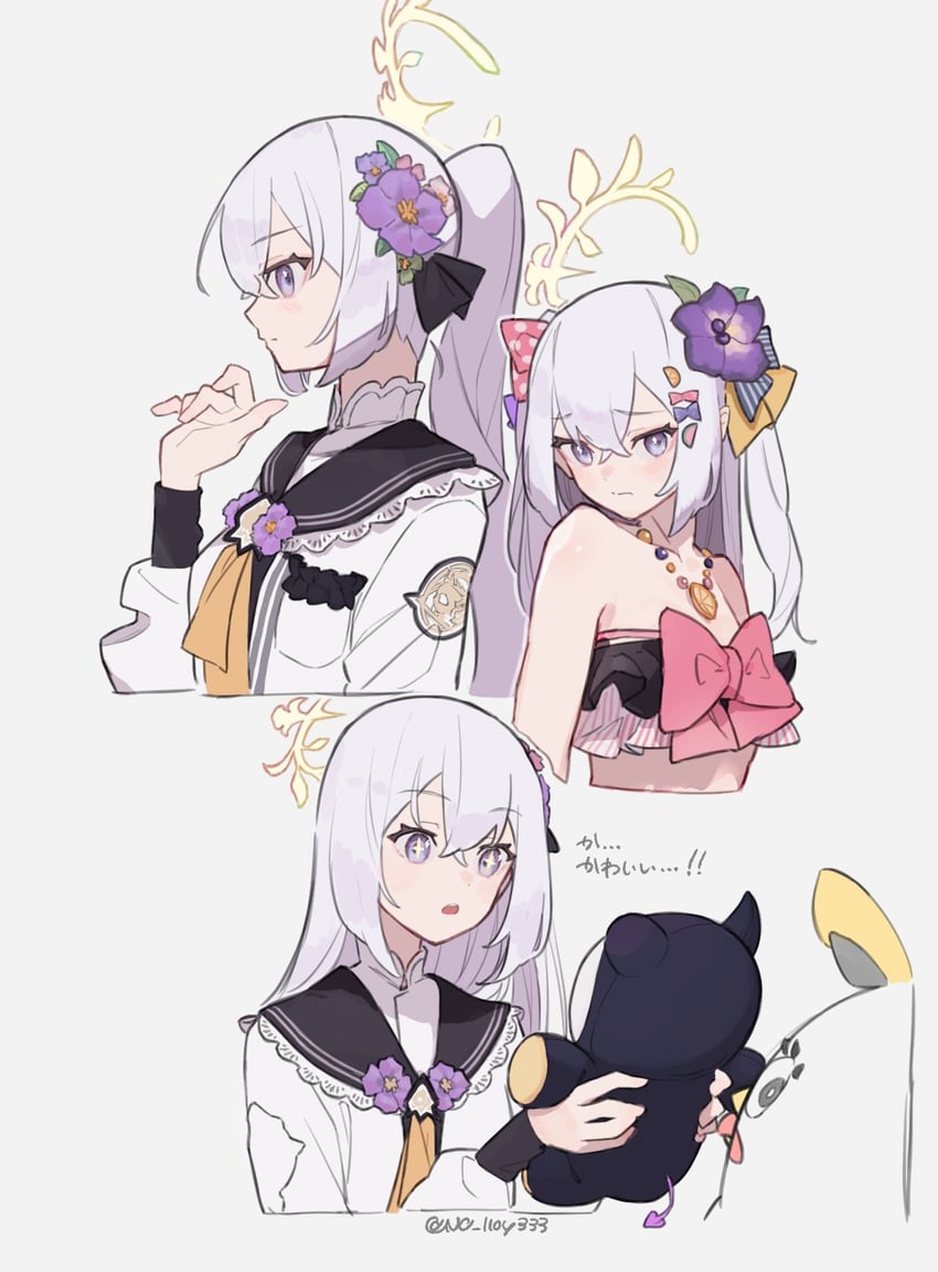 azusa, peroro, and skullman (blue archive) drawn by nkst