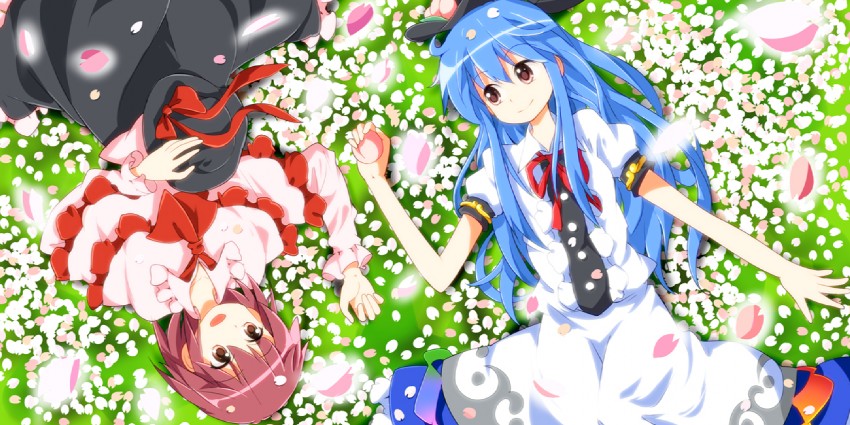 hinanawi tenshi and nagae iku (touhou) drawn by ruu_(tksymkw)