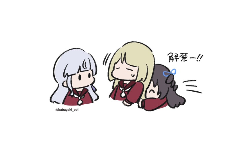 kon kanaho, miyagawa takane, and yokota haruna (assault lily) drawn by kabayaki_(kabayaki_eel)