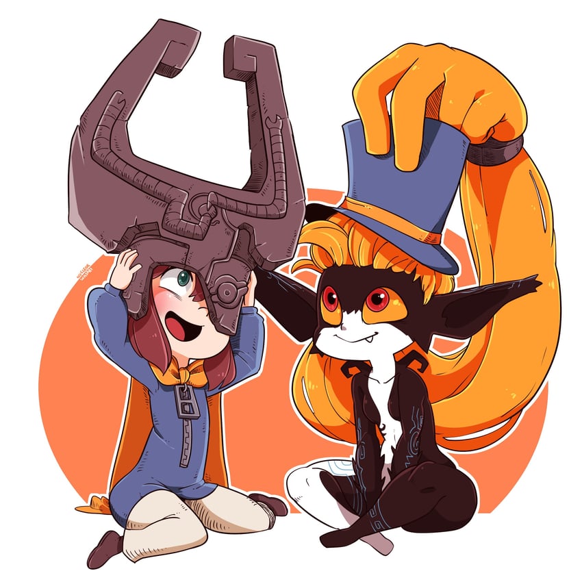 midna and hat kid (the legend of zelda and 2 more) drawn by nuclear_wasabi
