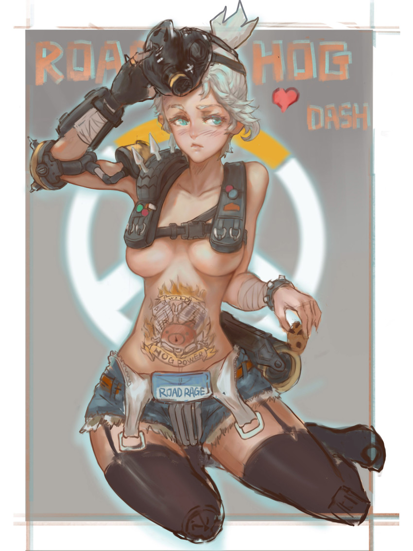 roadhog (overwatch and 1 more) drawn by dash_(734851641)