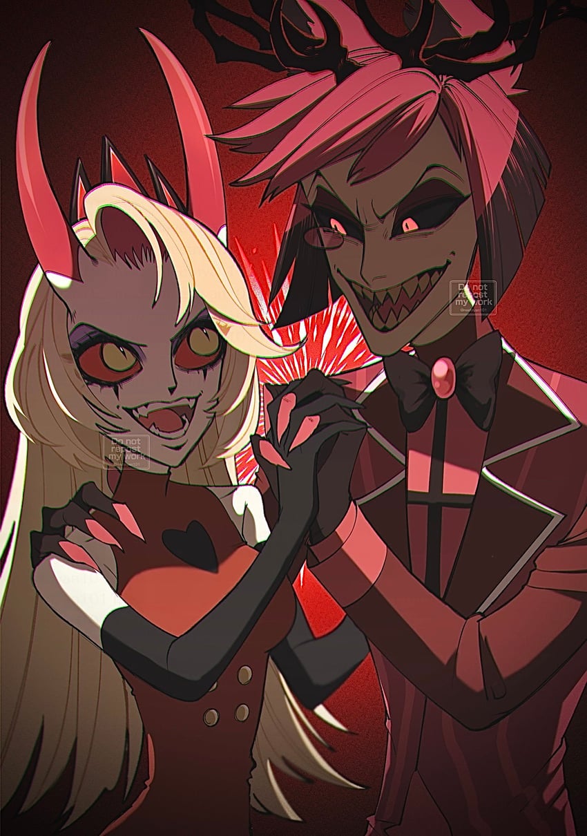 charlie morningstar and alastor (hazbin hotel) drawn by neetnyan101