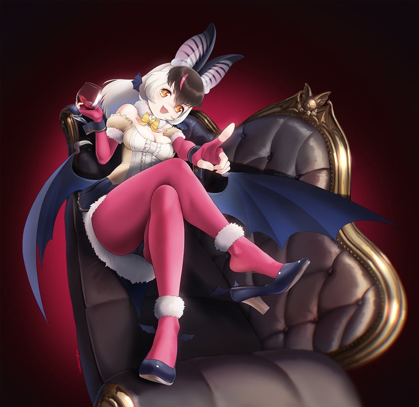 brown long-eared bat (kemono friends and 1 more) drawn by beleven