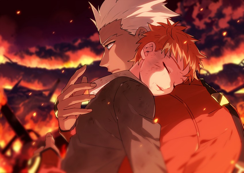 emiya shirou and archer (fate and 1 more) drawn by k_(gear_labo)