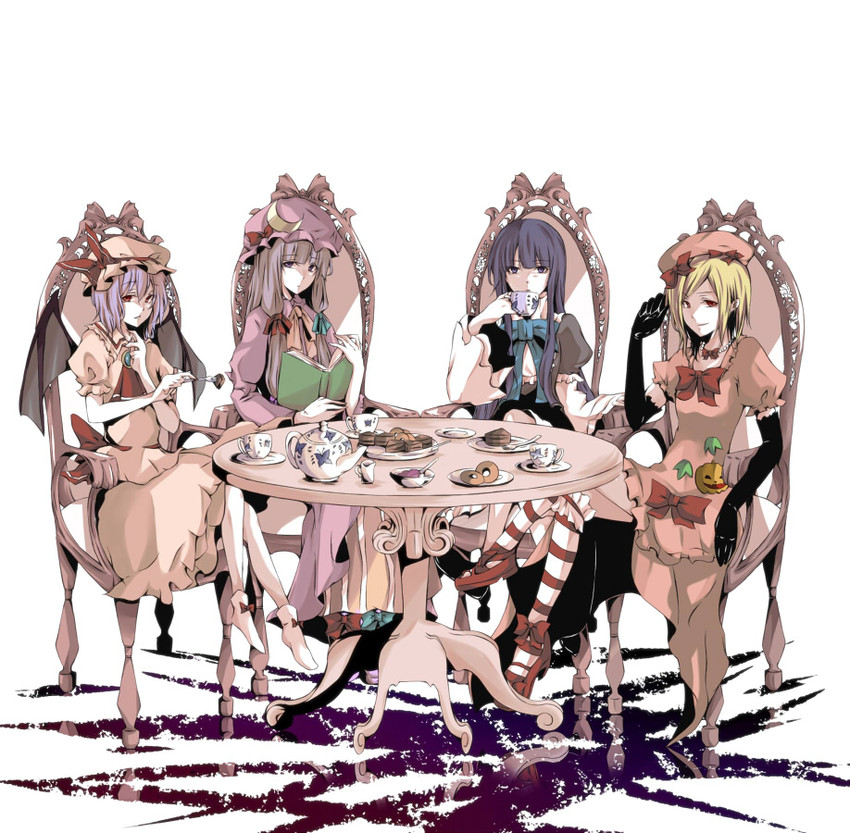 remilia scarlet, patchouli knowledge, frederica bernkastel, and lambdadelta (touhou and 1 more) drawn by toudou_(dolce)