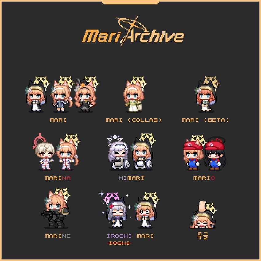 rio, mari, mario, himari, adeptus astartes, and 1 more (blue archive and 2 more) drawn by redforge