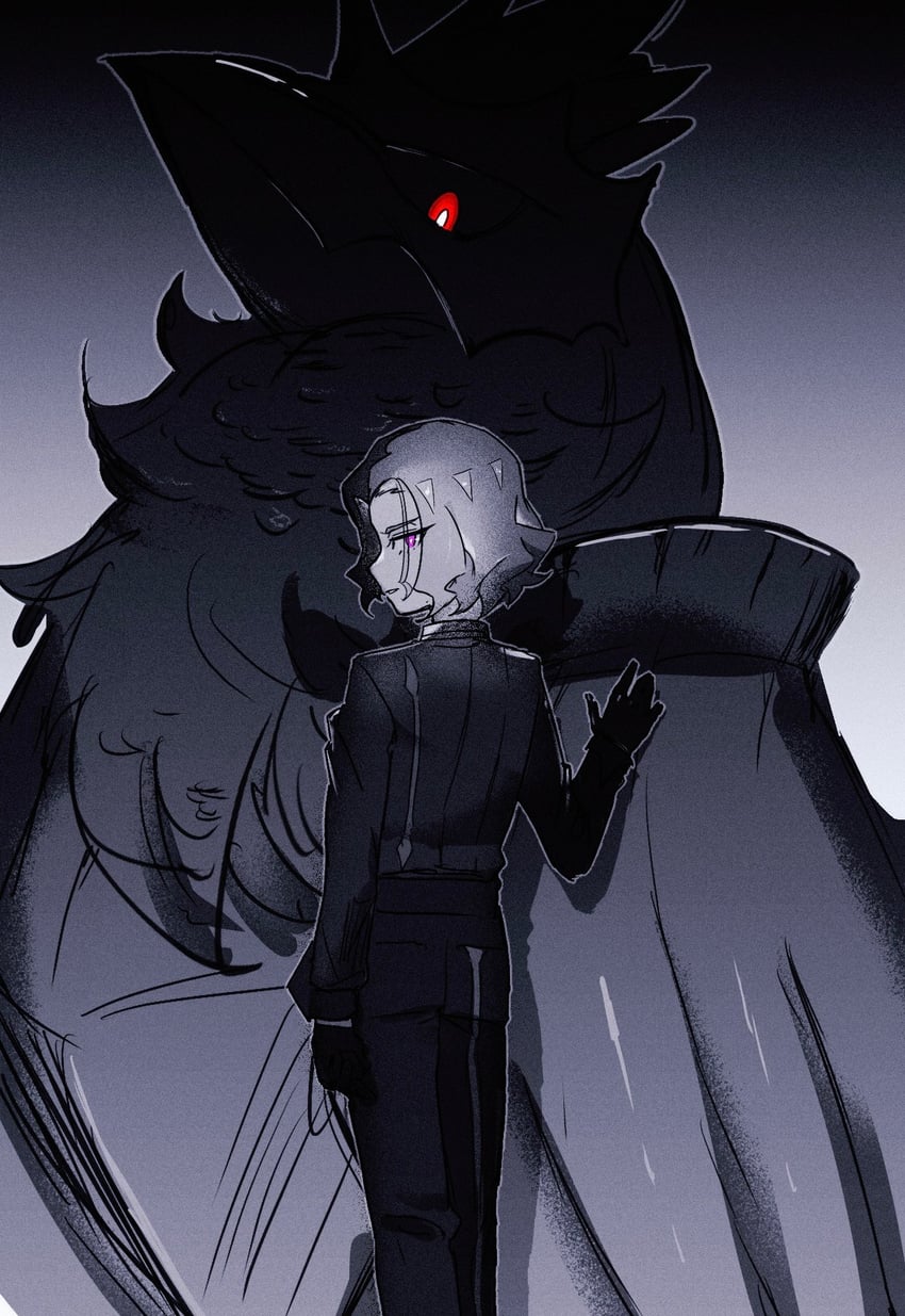 corviknight and amethio (pokemon and 1 more) drawn by copituji