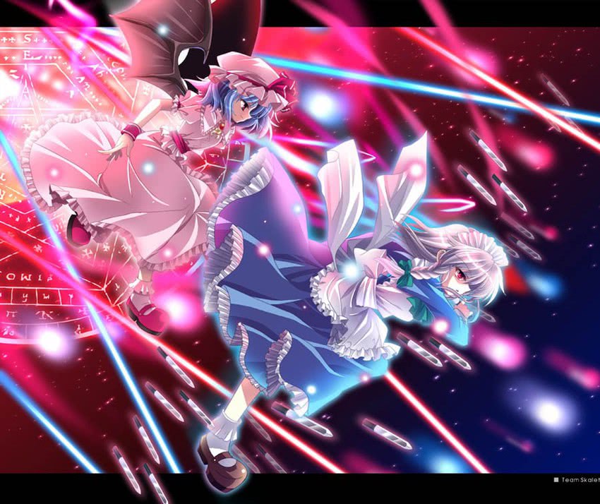 remilia scarlet and izayoi sakuya (touhou and 1 more) drawn by capura_lin