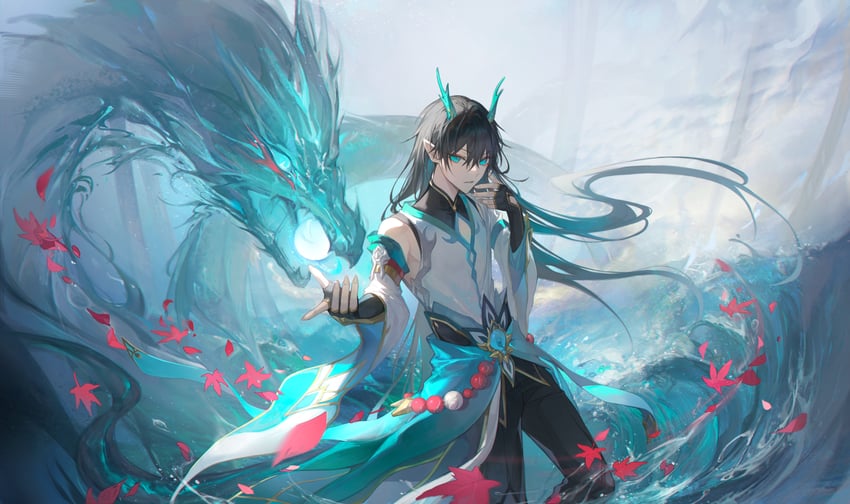 dan heng (honkai and 1 more) drawn by kkamiiz