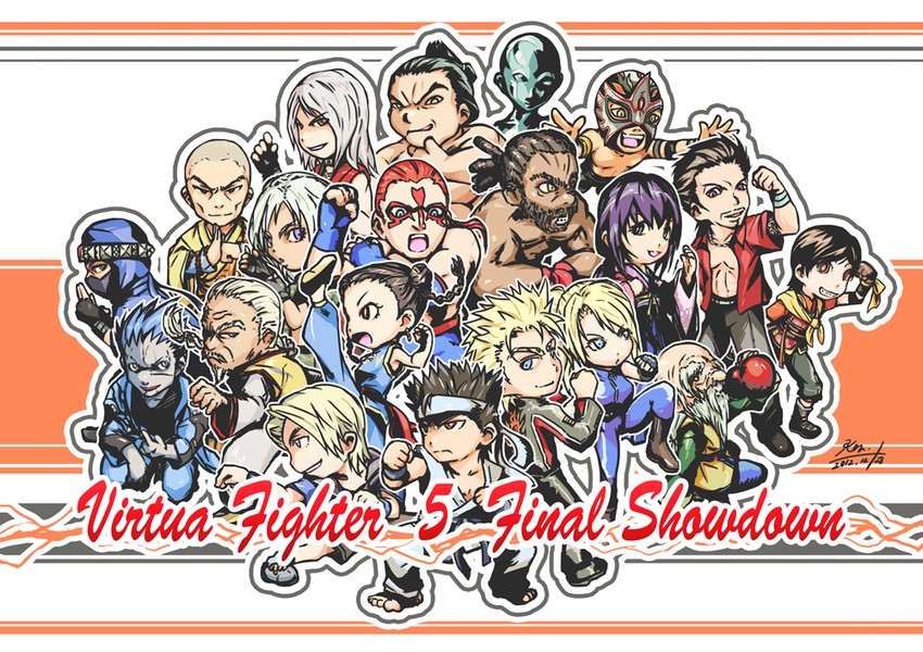 sarah bryant, pai chan, yuki akira, vanessa lewis, eileen, and 15 more (virtua fighter and 1 more) drawn by ken_juurou