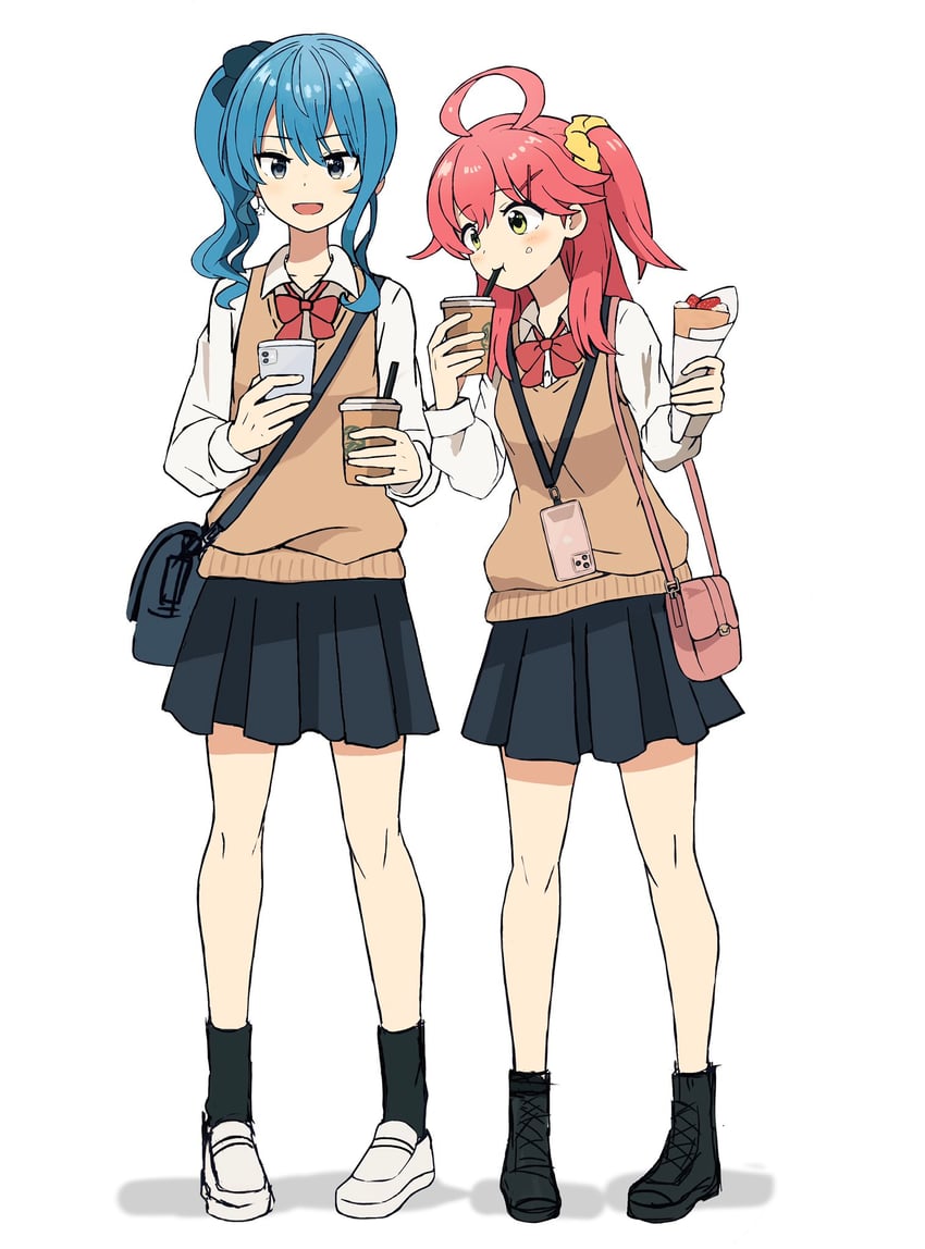 hoshimachi suisei and sakura miko (hololive) drawn by kaigaraori