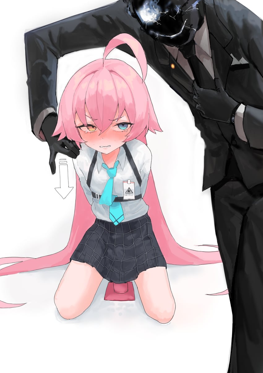 hoshino and black suit (blue archive) drawn by hogo_(otora50)