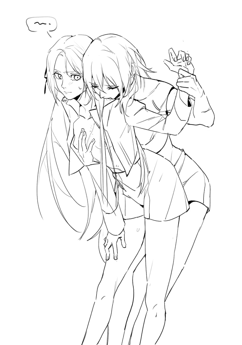 female byleth and edelgard von hresvelg (fire emblem and 1 more) drawn by mo_(ine_mao)