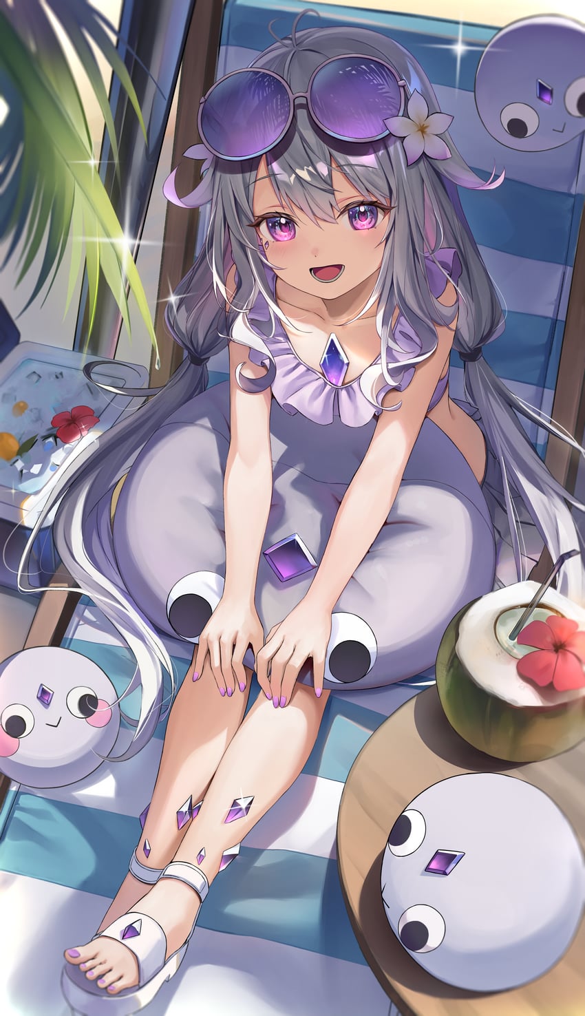 koseki bijou and pebble (hololive and 1 more) drawn by aoi_13
