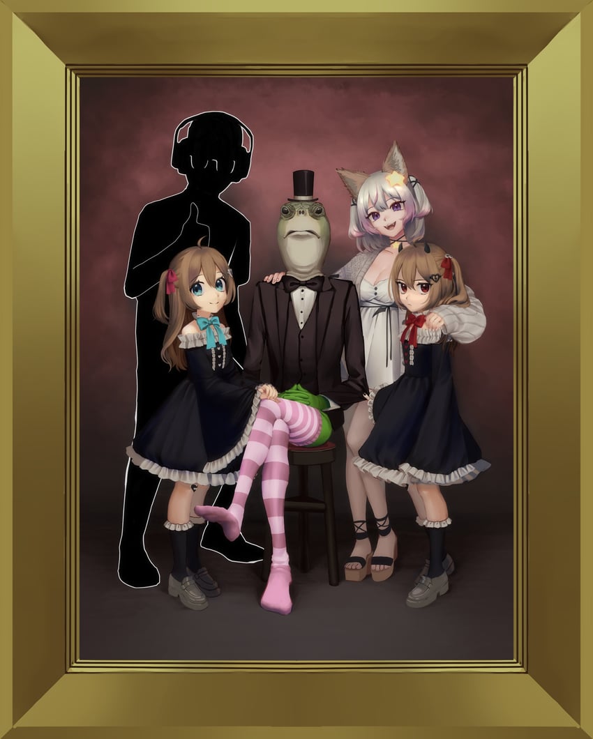 neuro-sama, evil neuro-sama, annytf, vedal987, and alexejherodev (indie virtual youtuber and 1 more) drawn by minnienish