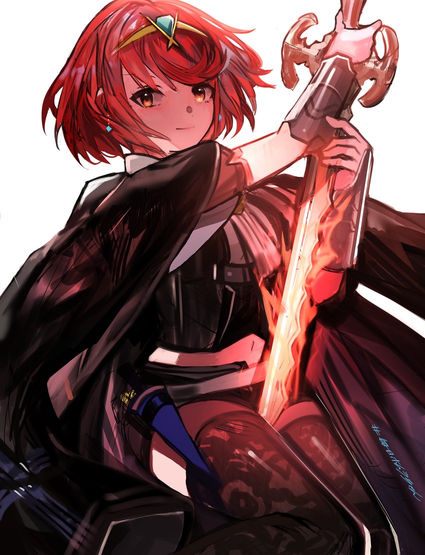 pyra and female byleth (fire emblem and 4 more) drawn by tarbo_(exxxpiation)