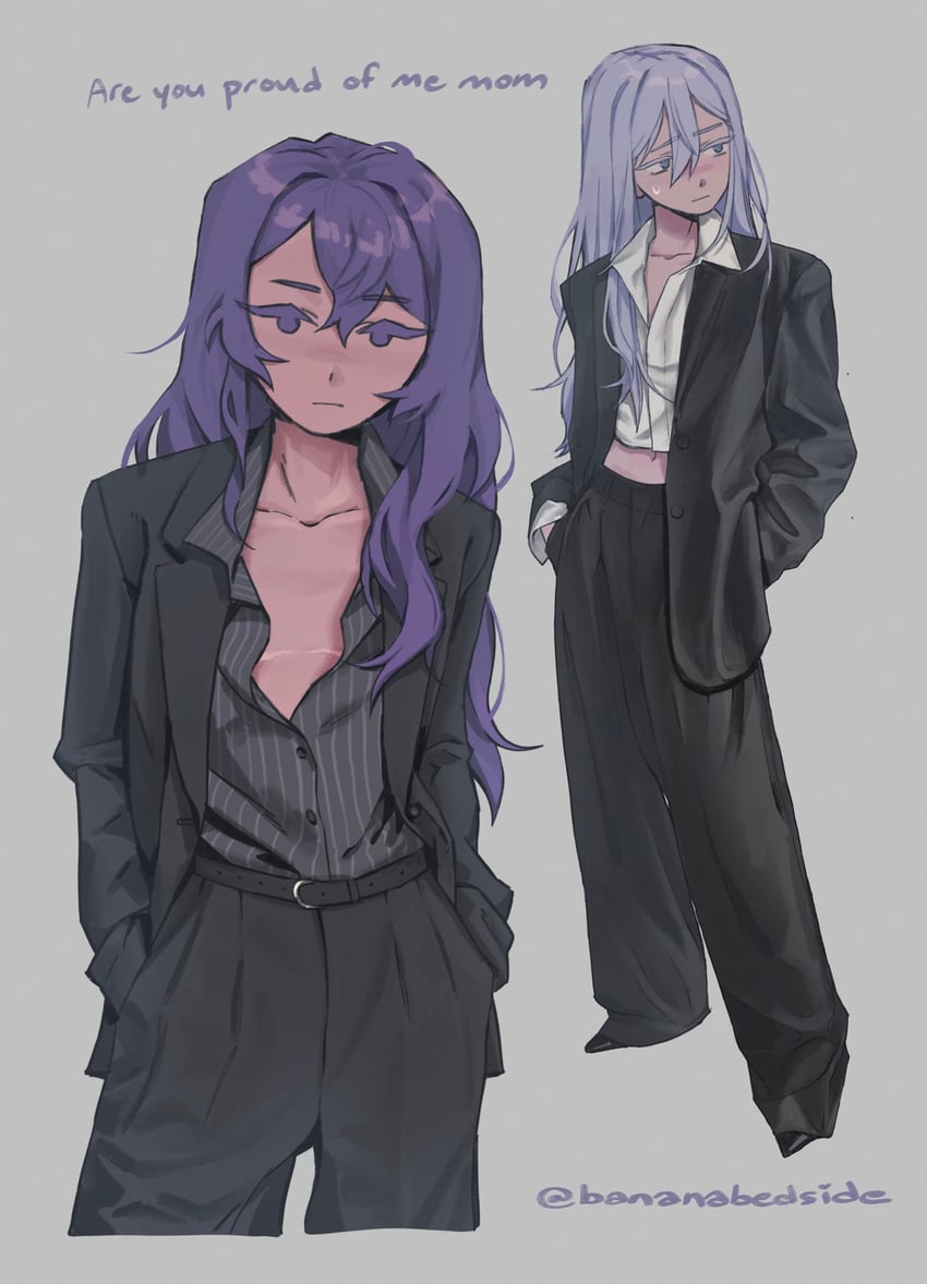asahina mafuyu and yoisaki kanade (project sekai) drawn by rayne_(bananabedside)