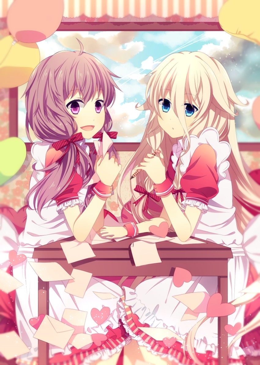 yuzuki yukari and ia (vocaloid and 1 more) drawn by crml_orng