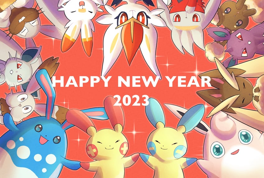 lopunny, scorbunny, cinderace, buneary, minun, and 7 more (pokemon) drawn by sabamiso_(38mmi5o)
