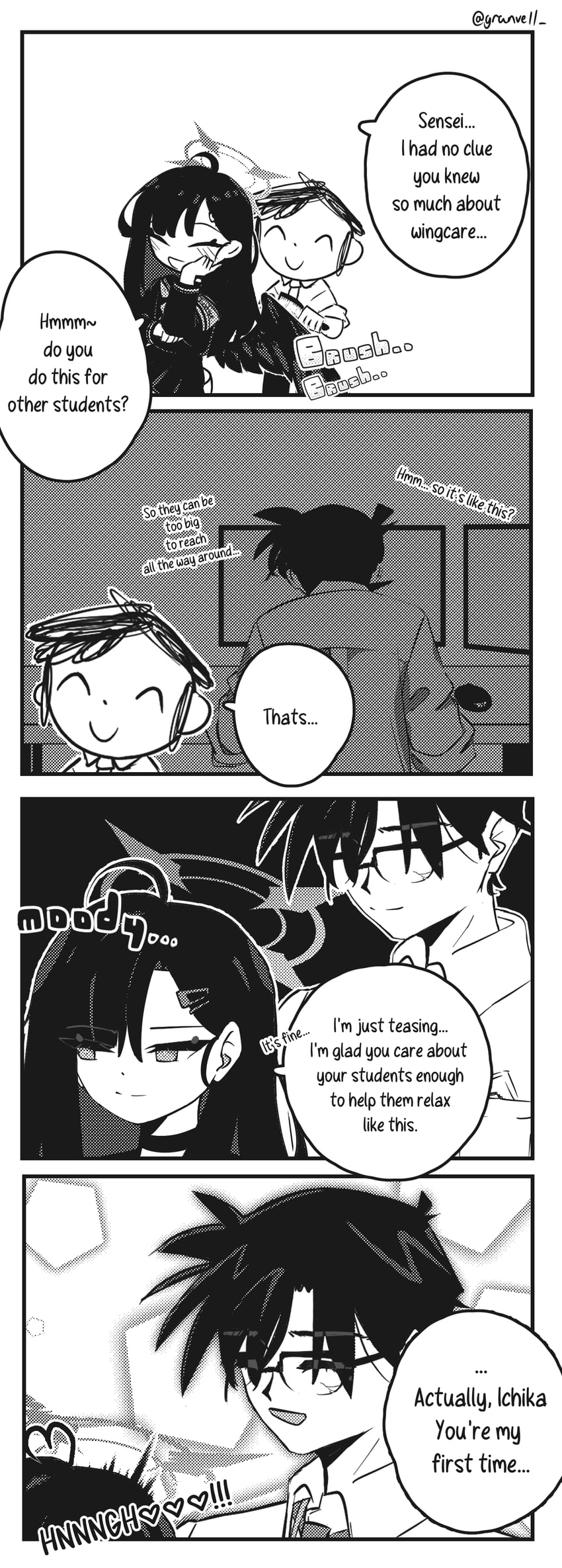 sensei, doodle sensei, and ichika (blue archive) drawn by granvell