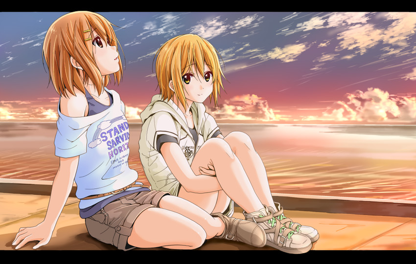 hirasawa yui and tainaka ritsu (k-on!) drawn by sawanatsu_mikan