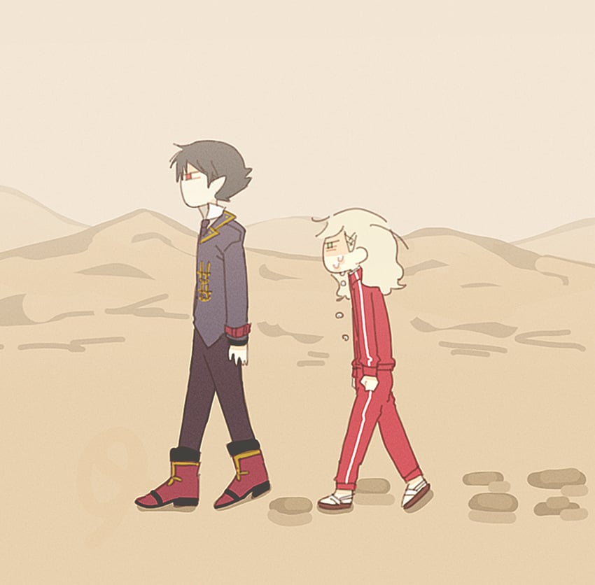 lynn reinweiss and arne neuntote (arne no jikenbo) drawn by shuntaro_(tya_nya0000)