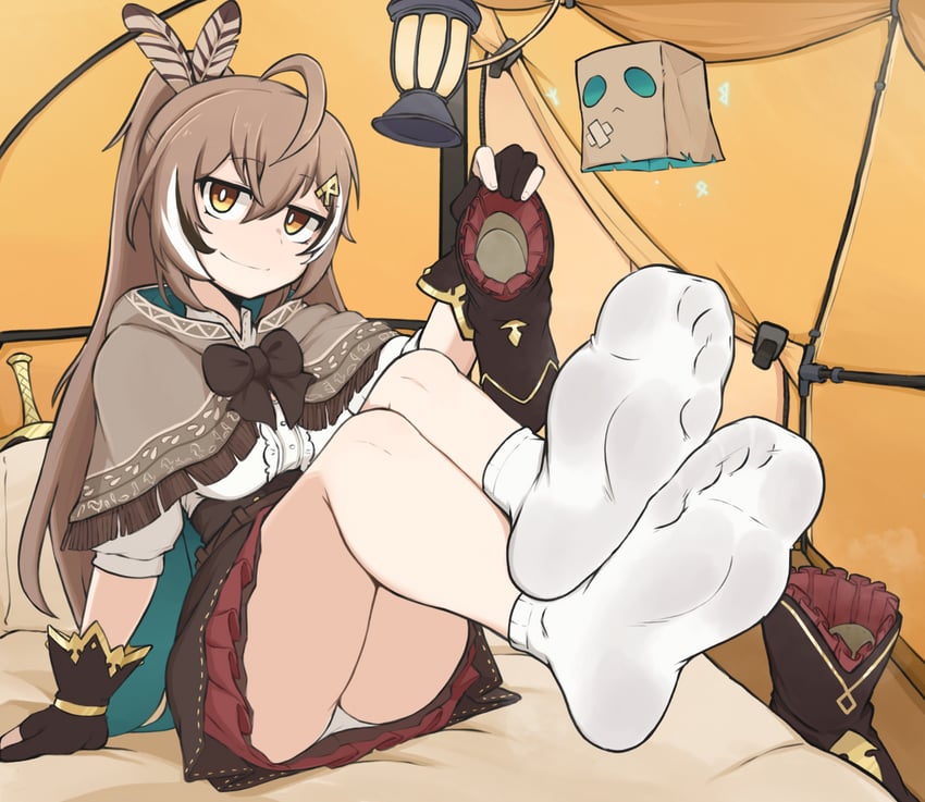 nanashi mumei (hololive and 1 more) drawn by softhanten