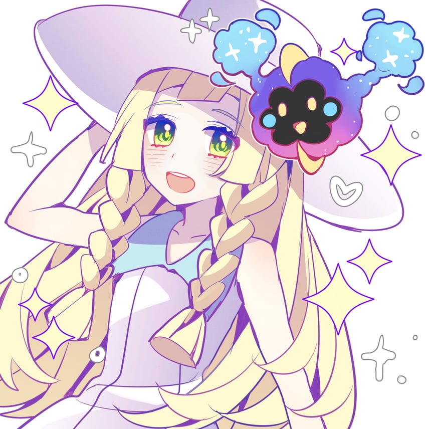 lillie and cosmog (pokemon and 1 more) drawn by pkm_lemon