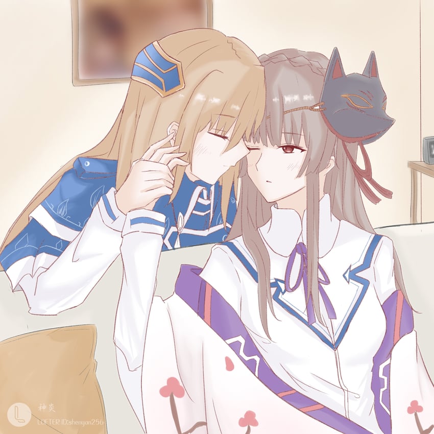 shirakawa yuina and kiryuu miya (heaven burns red) drawn by shenyan256