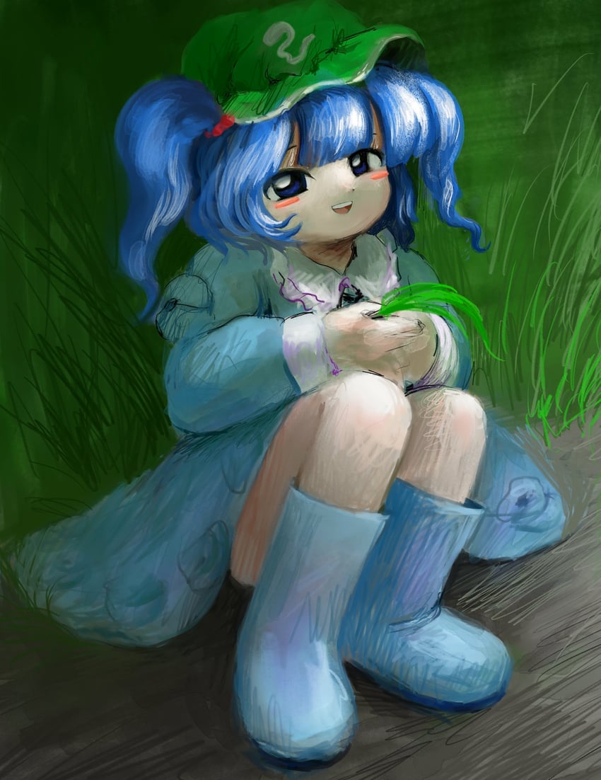 kawashiro nitori (touhou) drawn by rusuban_(yakumora_n)