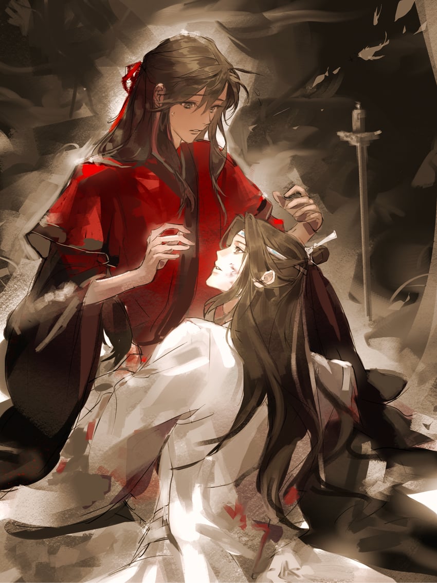 wei wuxian and lan wangji (modao zushi) drawn by shenzhang10011